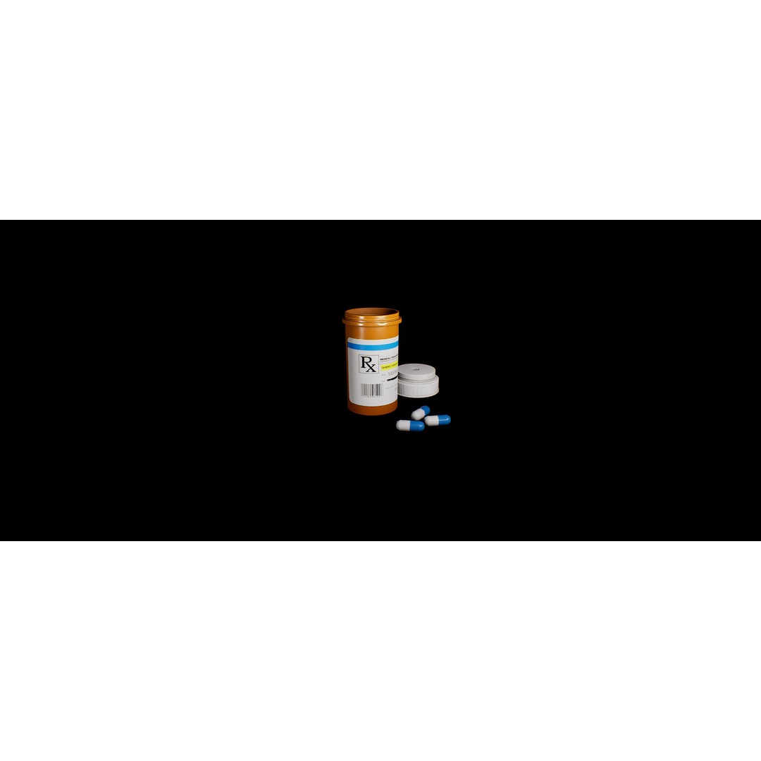 Painkiller Bottle 3D Model – Game Ready Low Poly PBR Asset, FBX - View 4