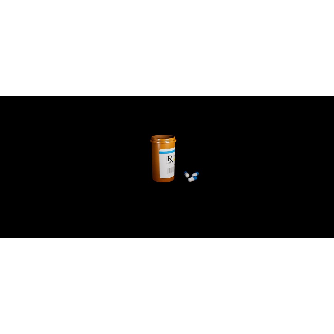 Painkiller Bottle 3D Model – Game Ready Low Poly PBR Asset, FBX - View 5