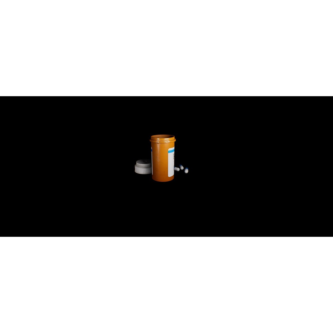 Painkiller Bottle 3D Model – Game Ready Low Poly PBR Asset, FBX - View 6