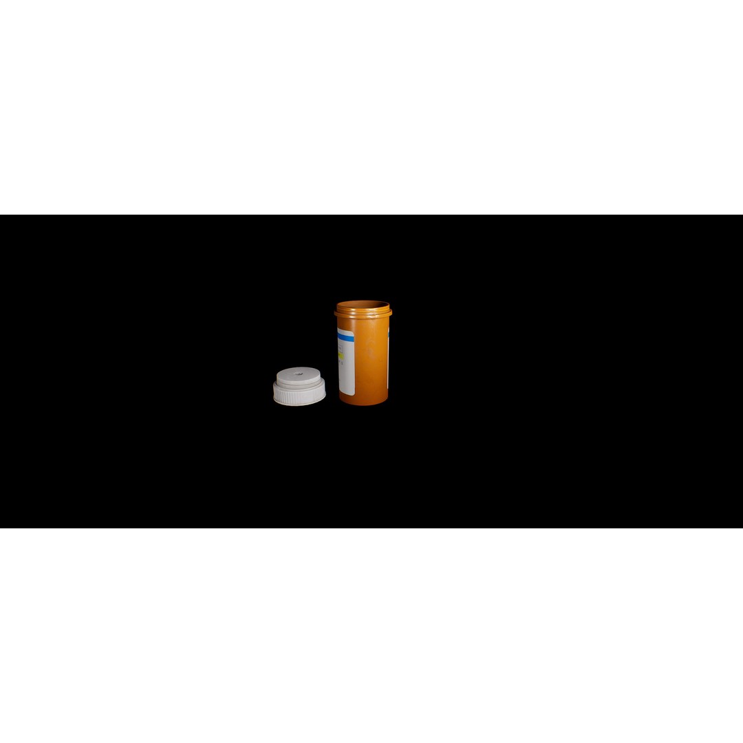 Painkiller Bottle 3D Model – Game Ready Low Poly PBR Asset, FBX - View 7