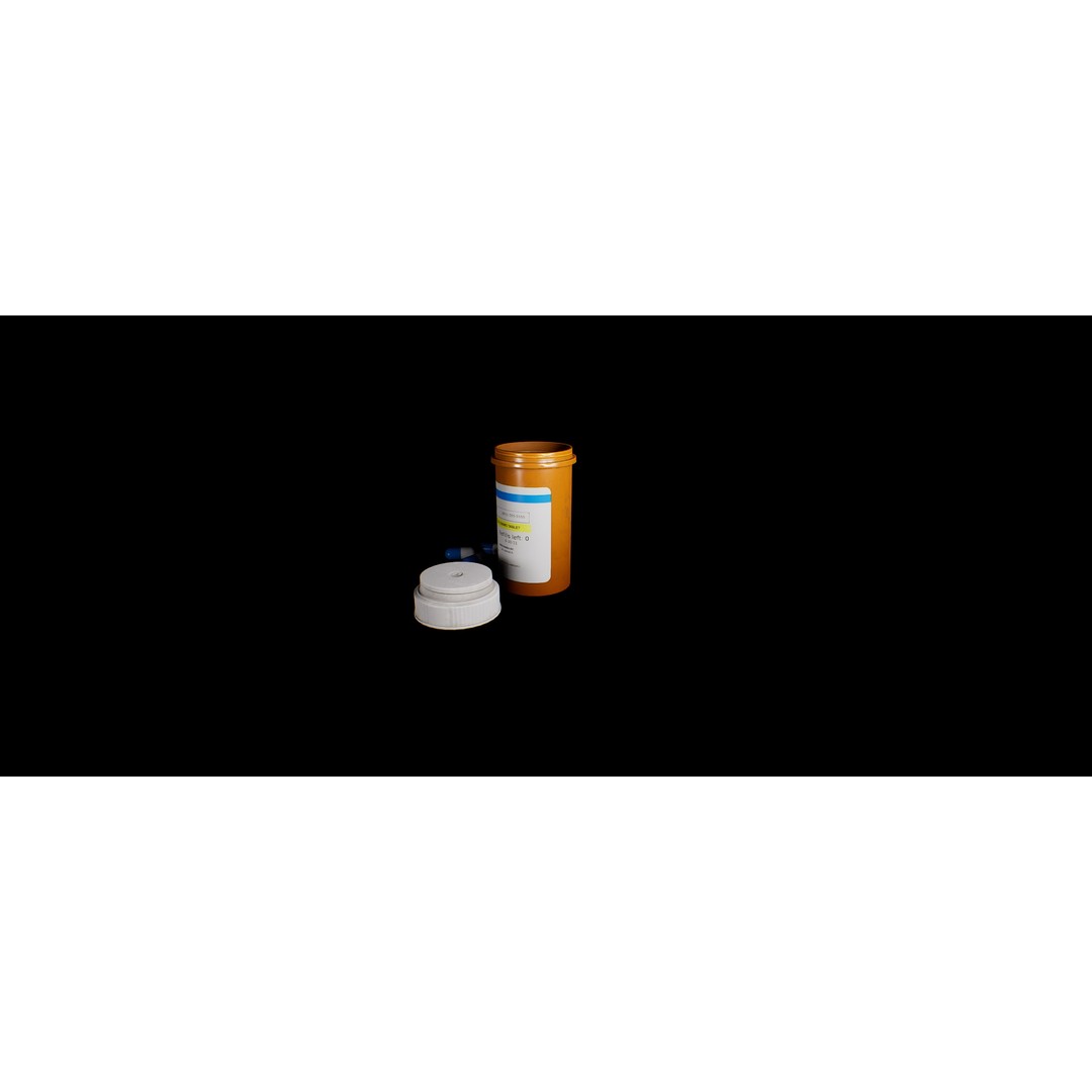 Painkiller Bottle 3D Model – Game Ready Low Poly PBR Asset, FBX - View 8