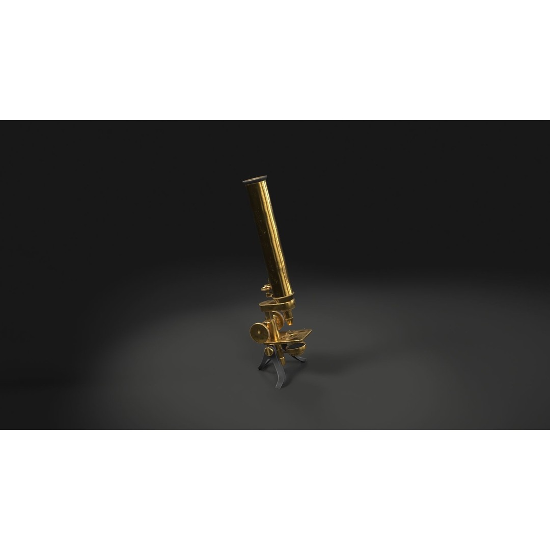 Victorian Microscope 3D Model – Low Poly PBR Asset for Archviz