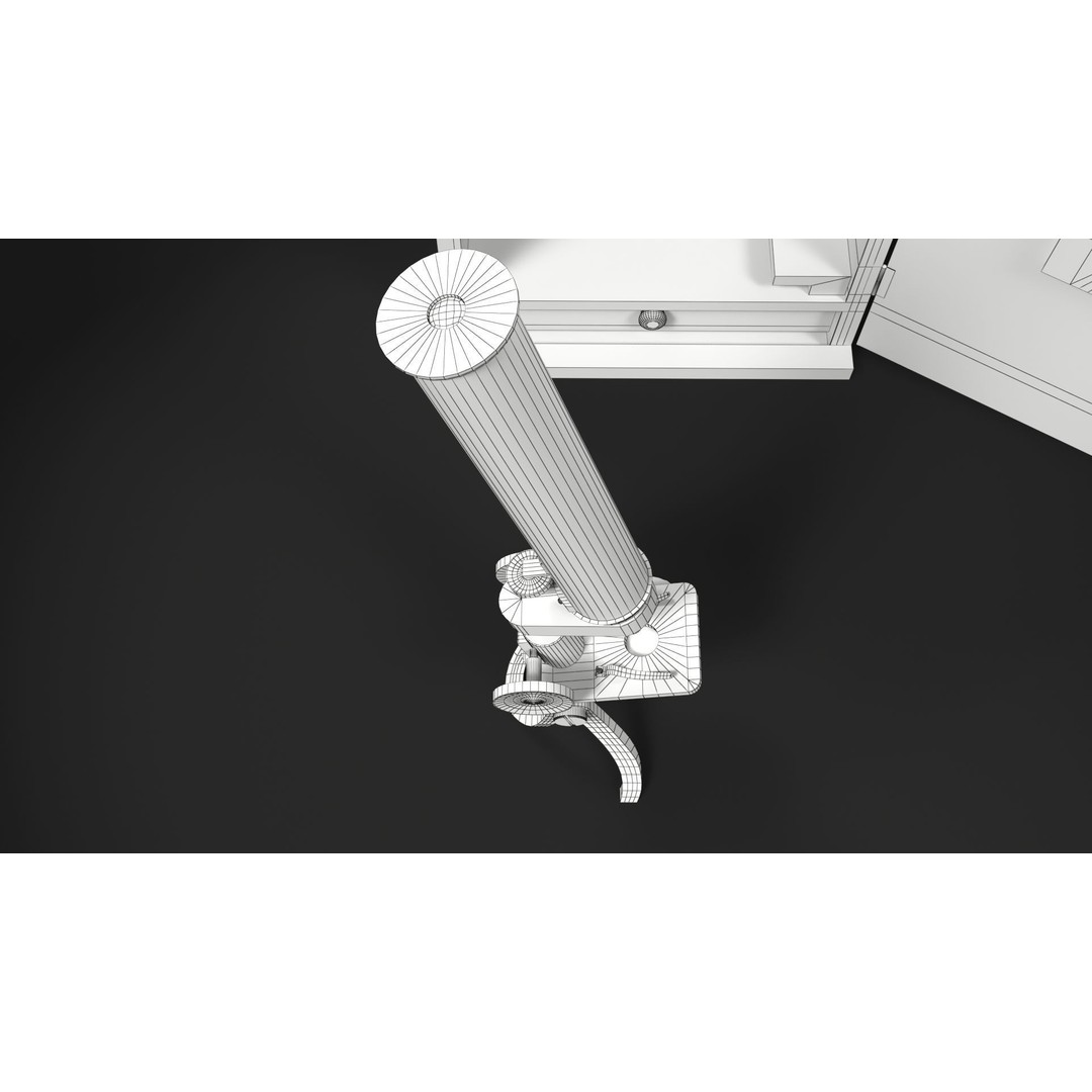 Victorian Microscope 3D Model – Low Poly PBR Asset for Archviz - View 6