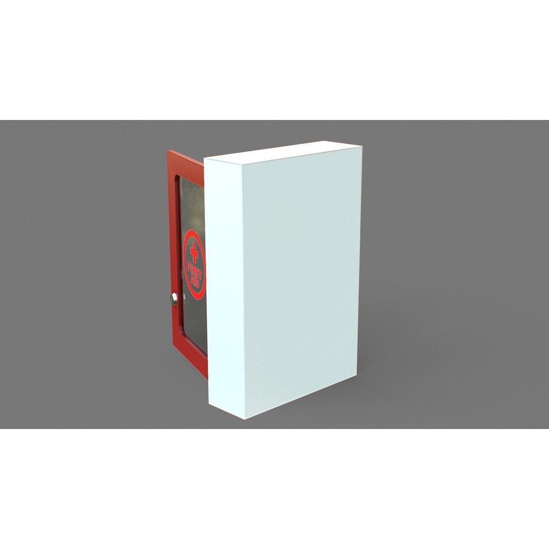 First Aid Box 3D Model – Low Poly Medical Asset, FBX, OBJ - View 13