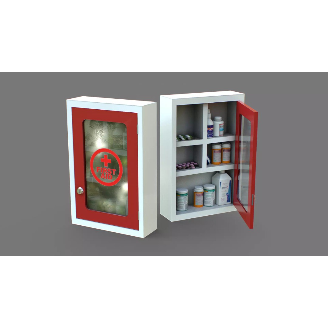 First Aid Box 3D Model – Low Poly Medical Asset, FBX, OBJ - View 2