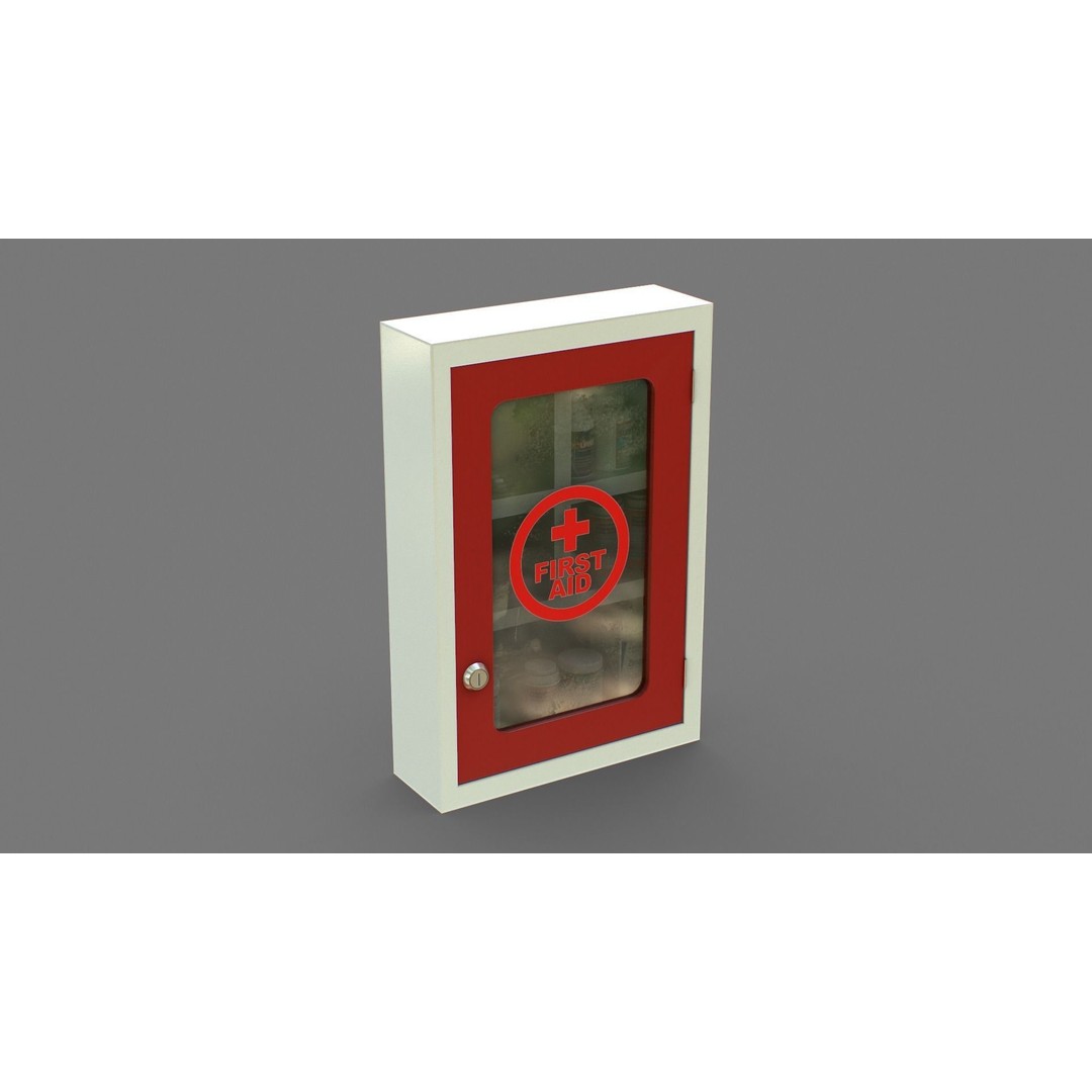 First Aid Box 3D Model – Low Poly Medical Asset, FBX, OBJ - View 4