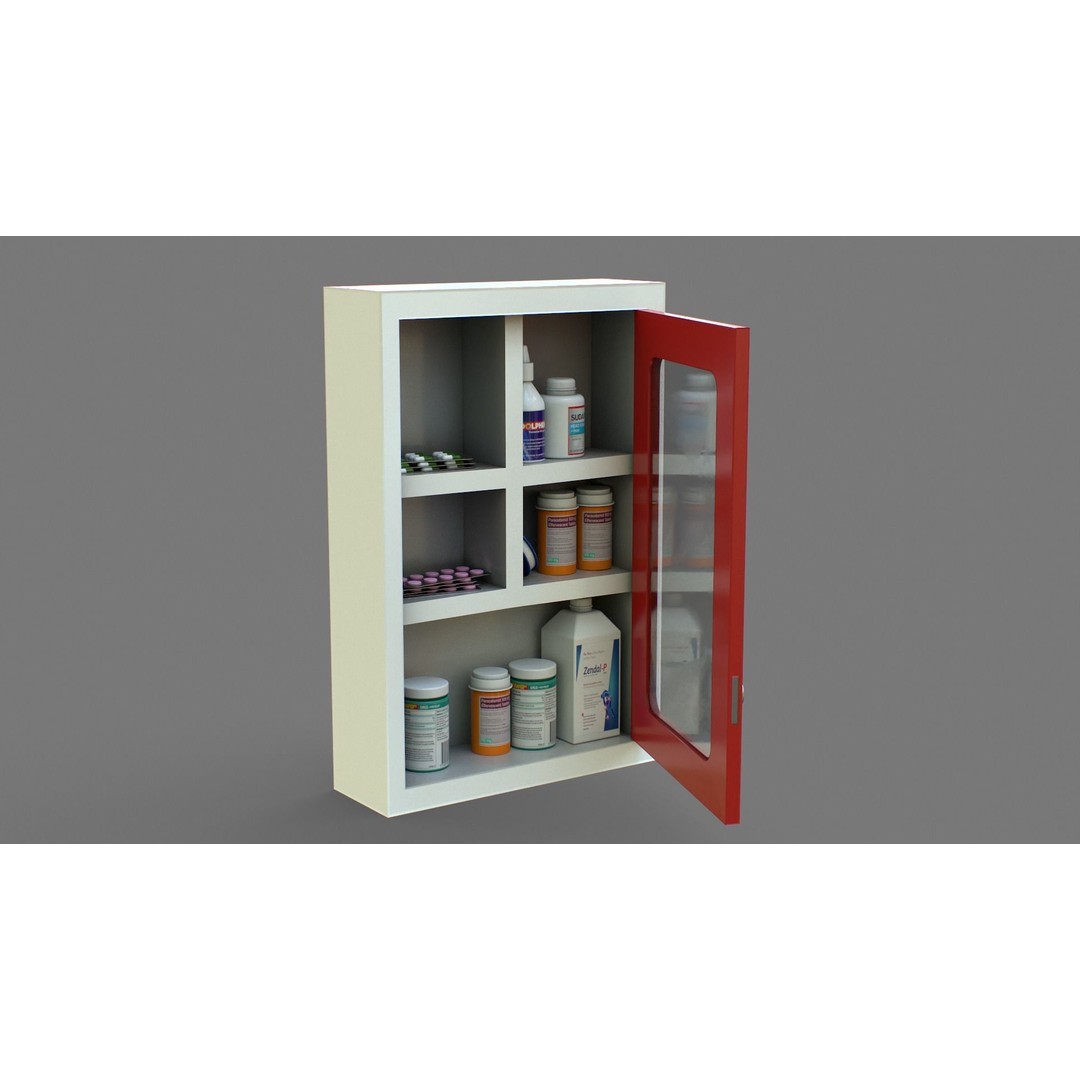 First Aid Box 3D Model – Low Poly Medical Asset, FBX, OBJ - View 5