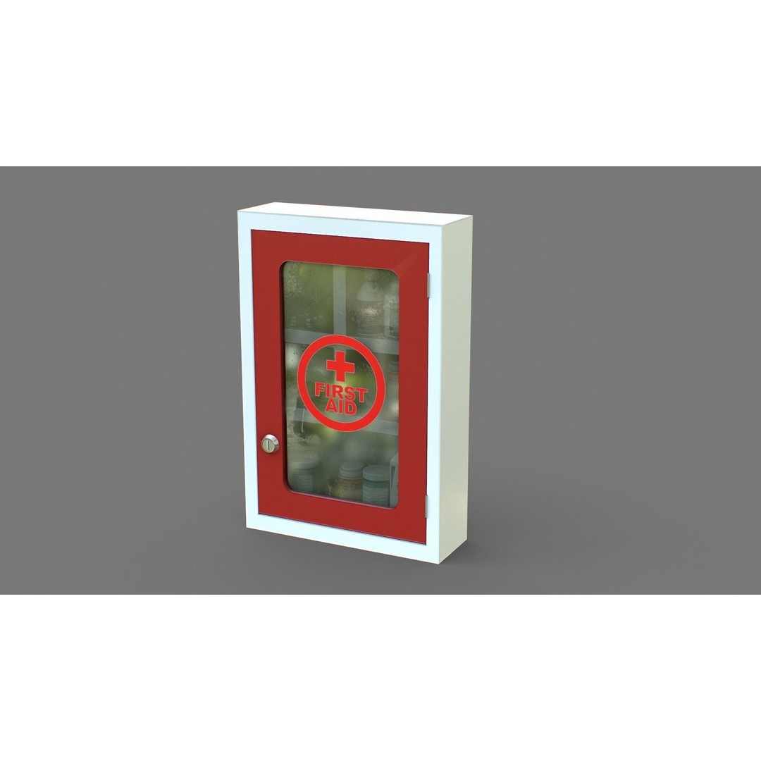 First Aid Box 3D Model – Low Poly Medical Asset, FBX, OBJ - View 6