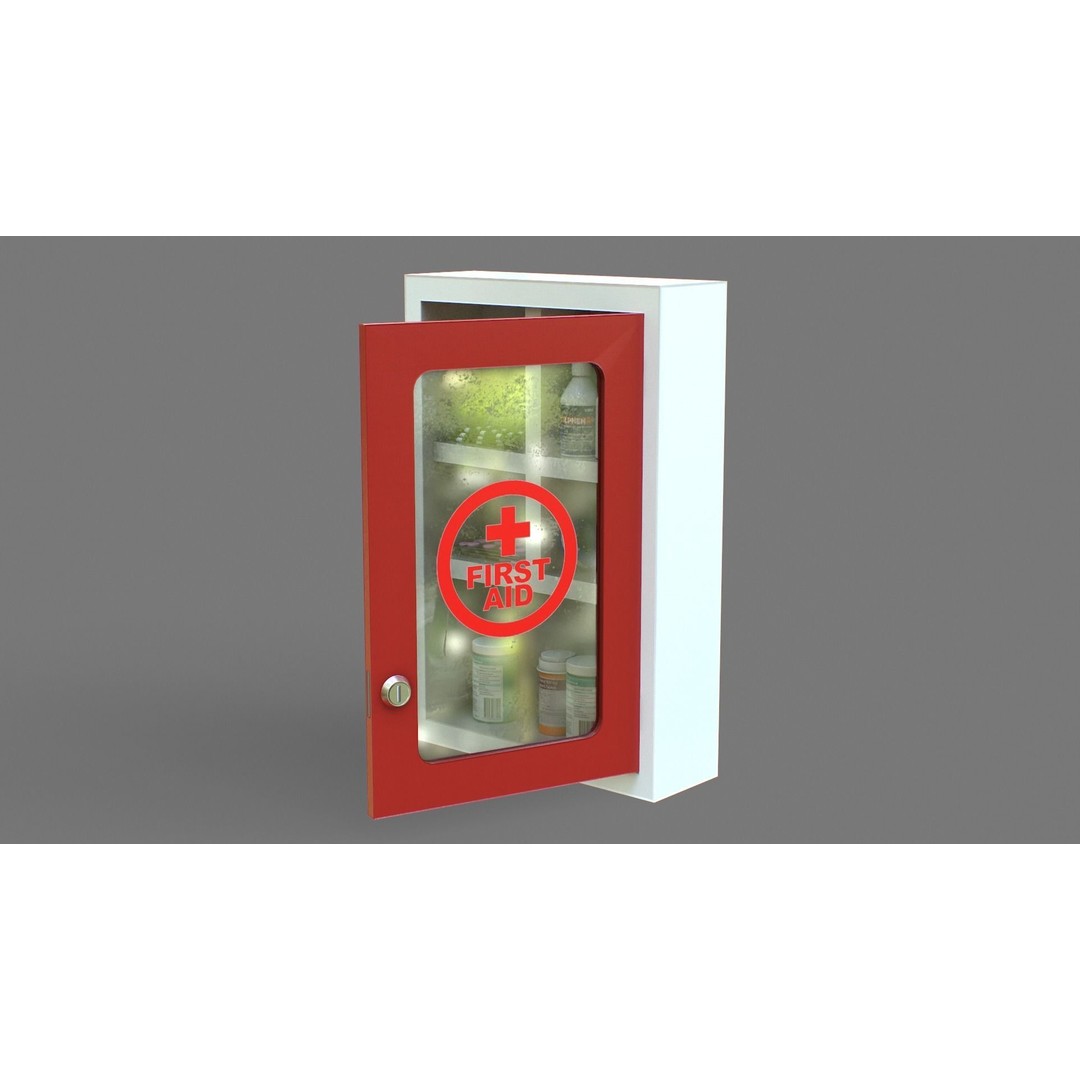 First Aid Box 3D Model – Low Poly Medical Asset, FBX, OBJ - View 7