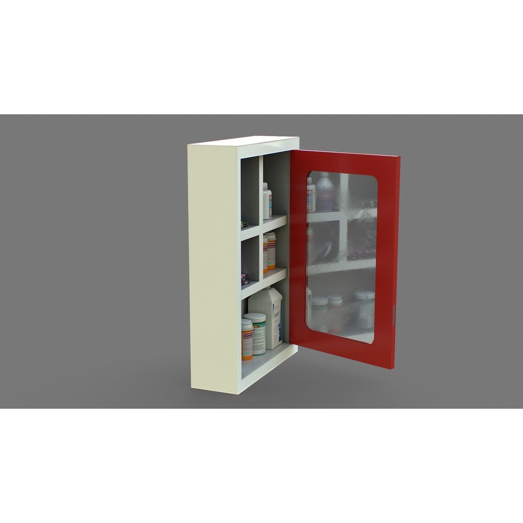 First Aid Box 3D Model – Low Poly Medical Asset, FBX, OBJ - View 9
