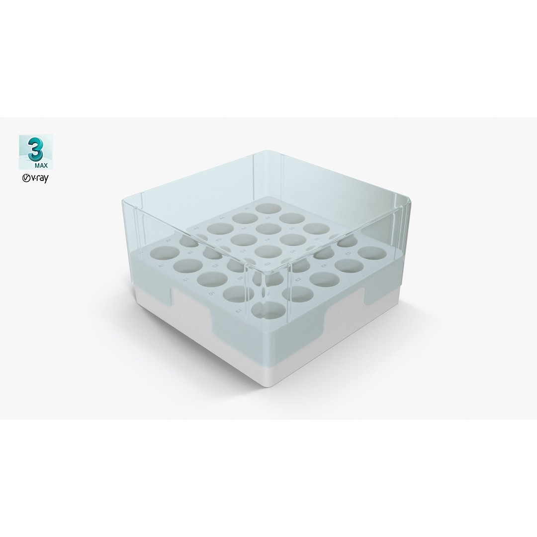 Eppendorf Storage Box 3D Model – Low Poly PBR Asset, FBX, OBJ - View 11