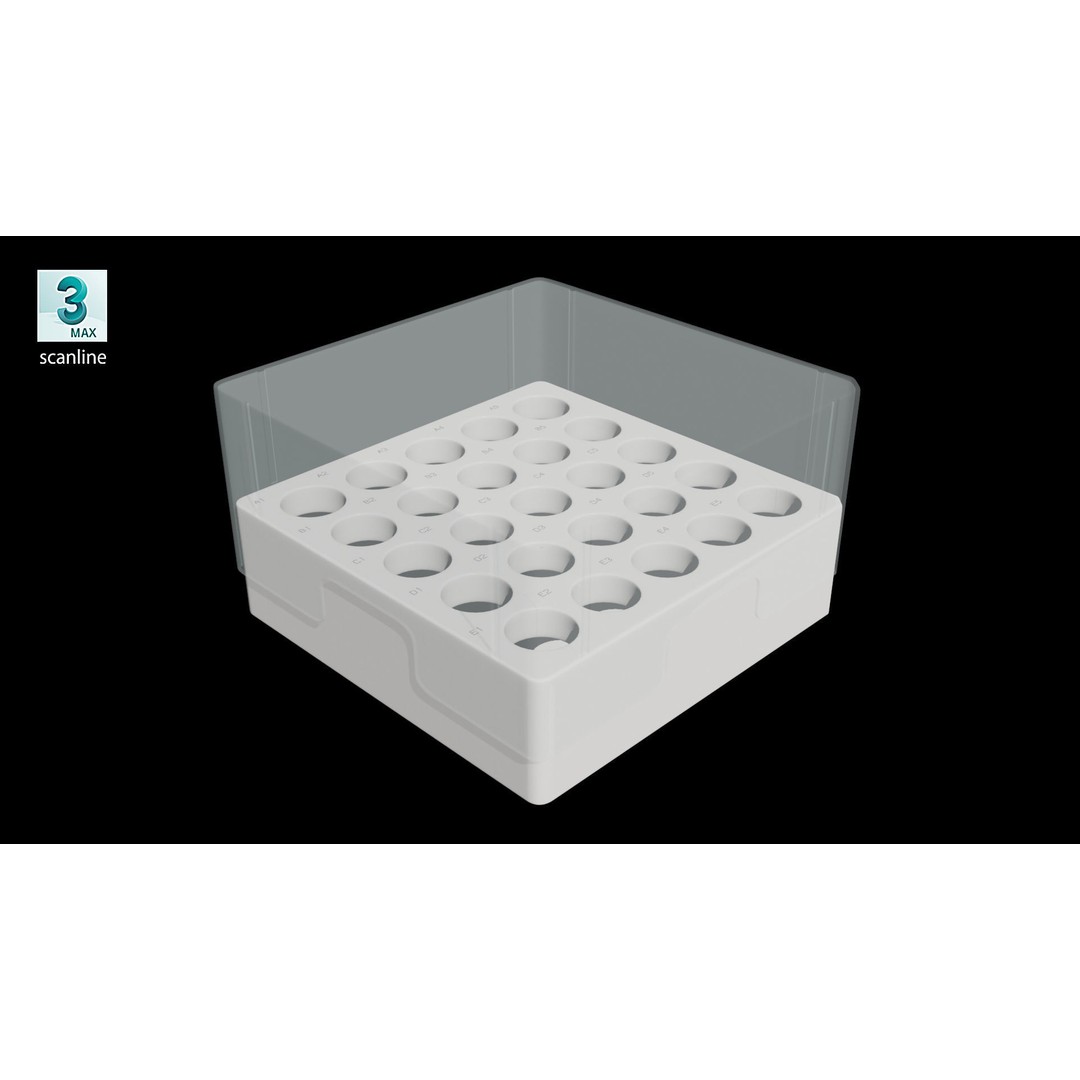 Eppendorf Storage Box 3D Model – Low Poly PBR Asset, FBX, OBJ - View 12