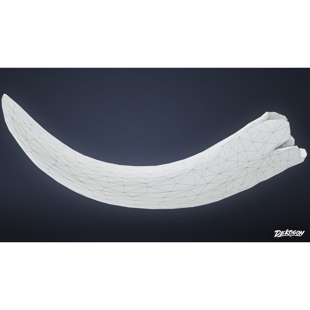 Mammoth Tusk 3D Model – Low Poly Game Asset, FBX, PBR Textures