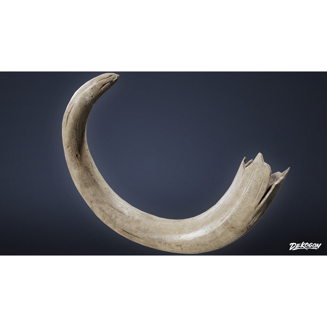 Mammoth Tusk 3D Model – Low Poly Game Asset, FBX, PBR Textures - View 6