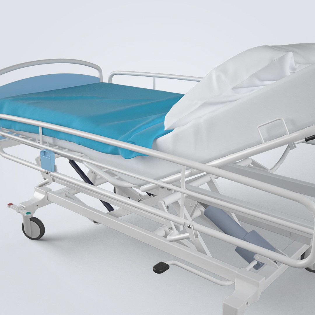 Hospital Bed 3D Model – High Poly Medical Equipment, FBX, OBJ - View 14