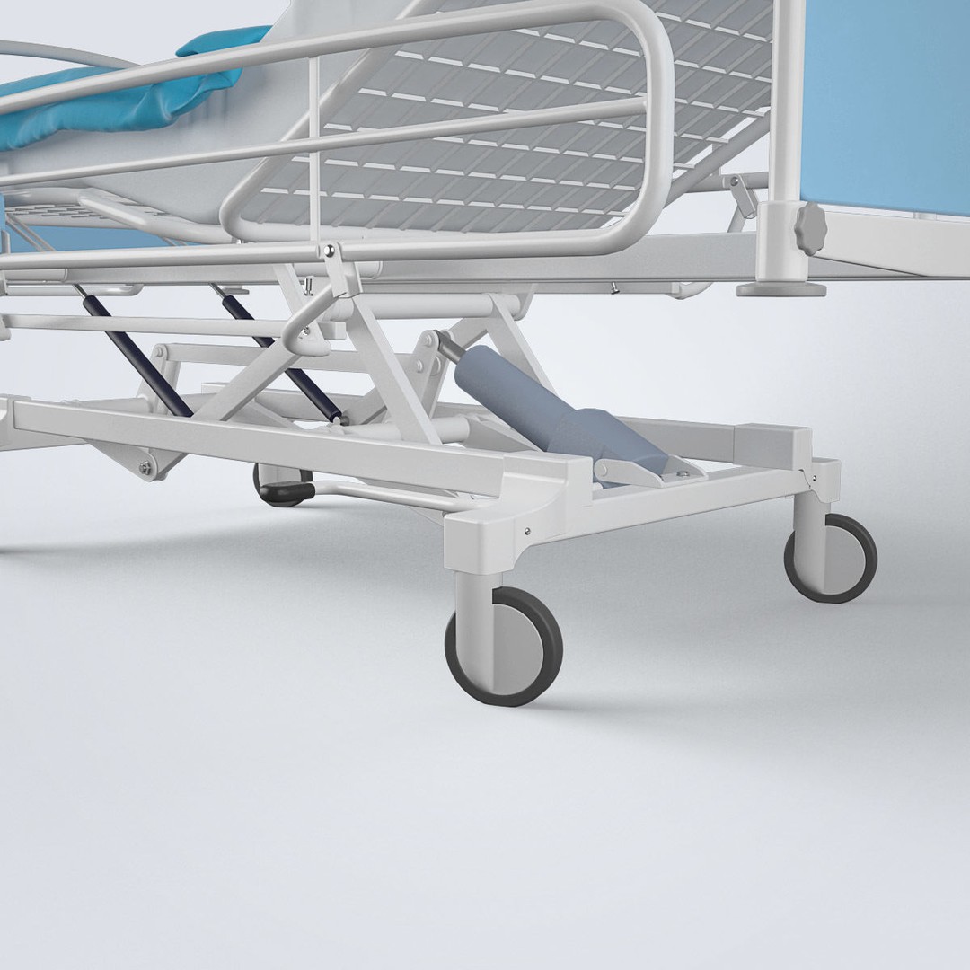 Hospital Bed 3D Model – High Poly Medical Equipment, FBX, OBJ - View 15