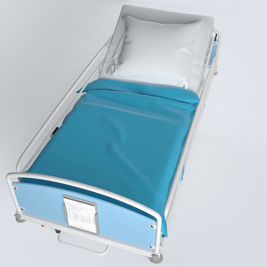 Hospital Bed 3D Model – High Poly Medical Equipment, FBX, OBJ - View 17