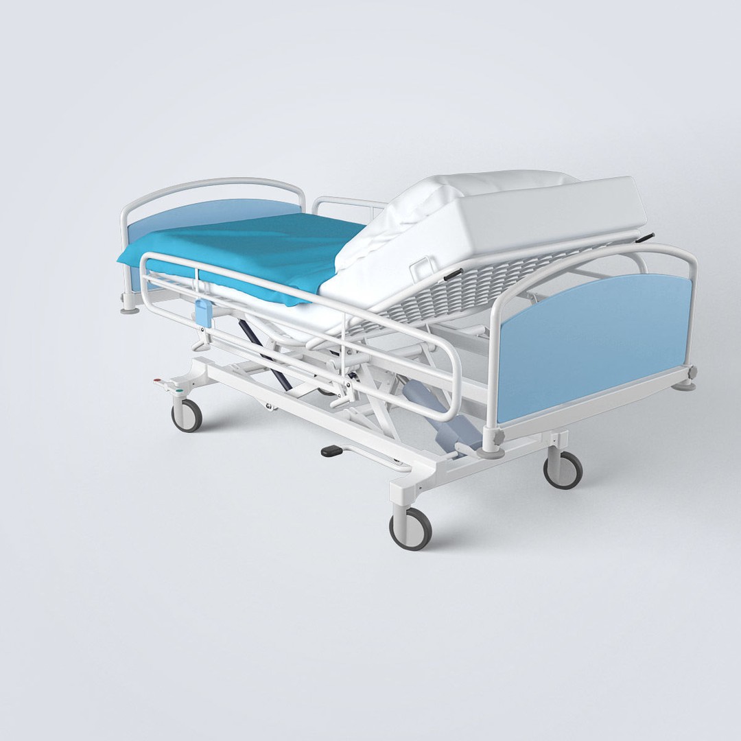 Hospital Bed 3D Model – High Poly Medical Equipment, FBX, OBJ - View 4