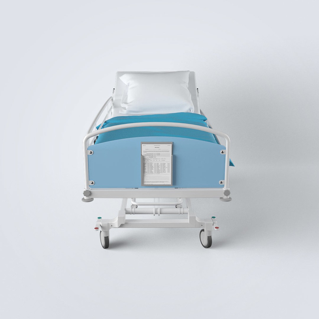 Hospital Bed 3D Model – High Poly Medical Equipment, FBX, OBJ - View 9