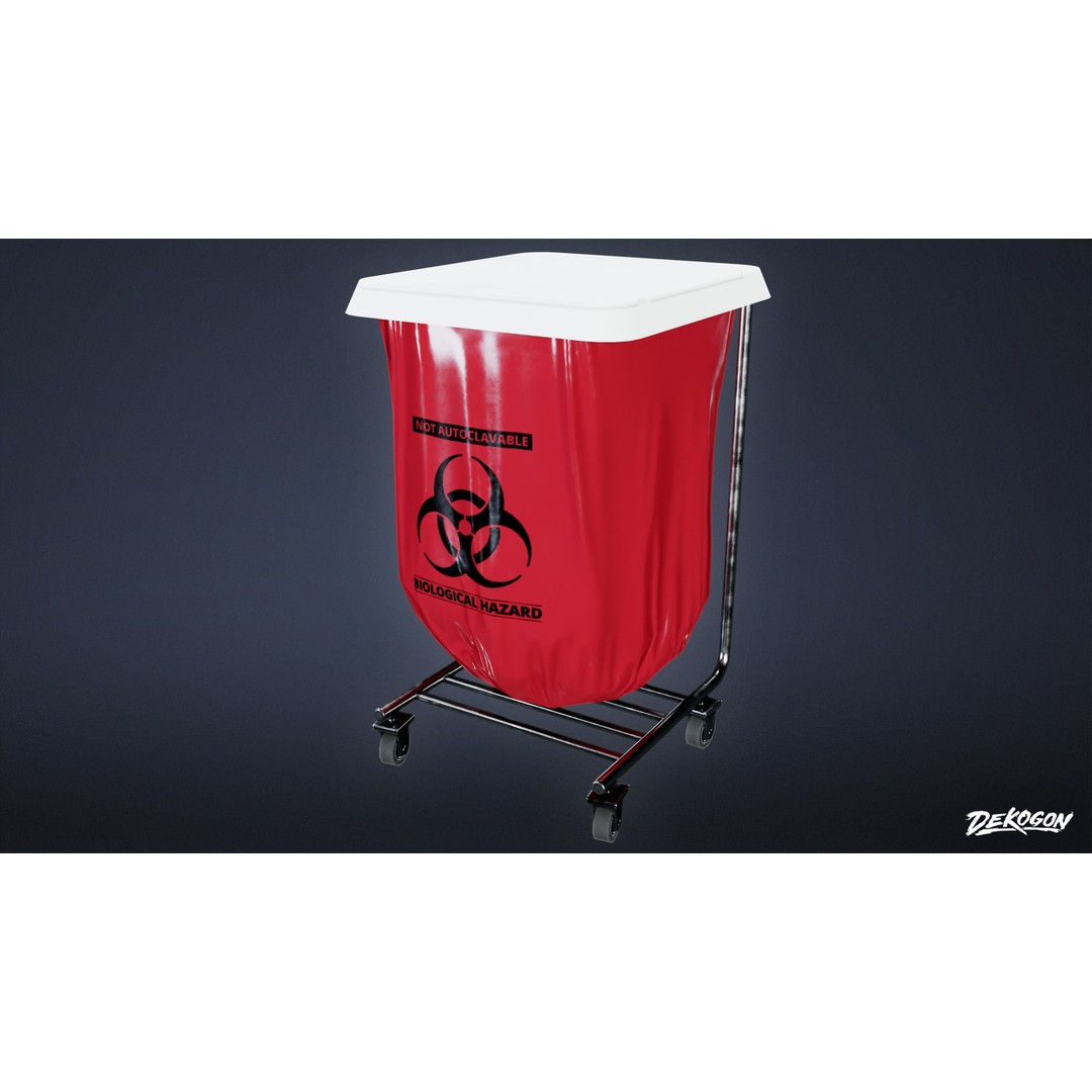Hospital Disposal Stand 3D Model – Low Poly Game Asset, FBX - View 6