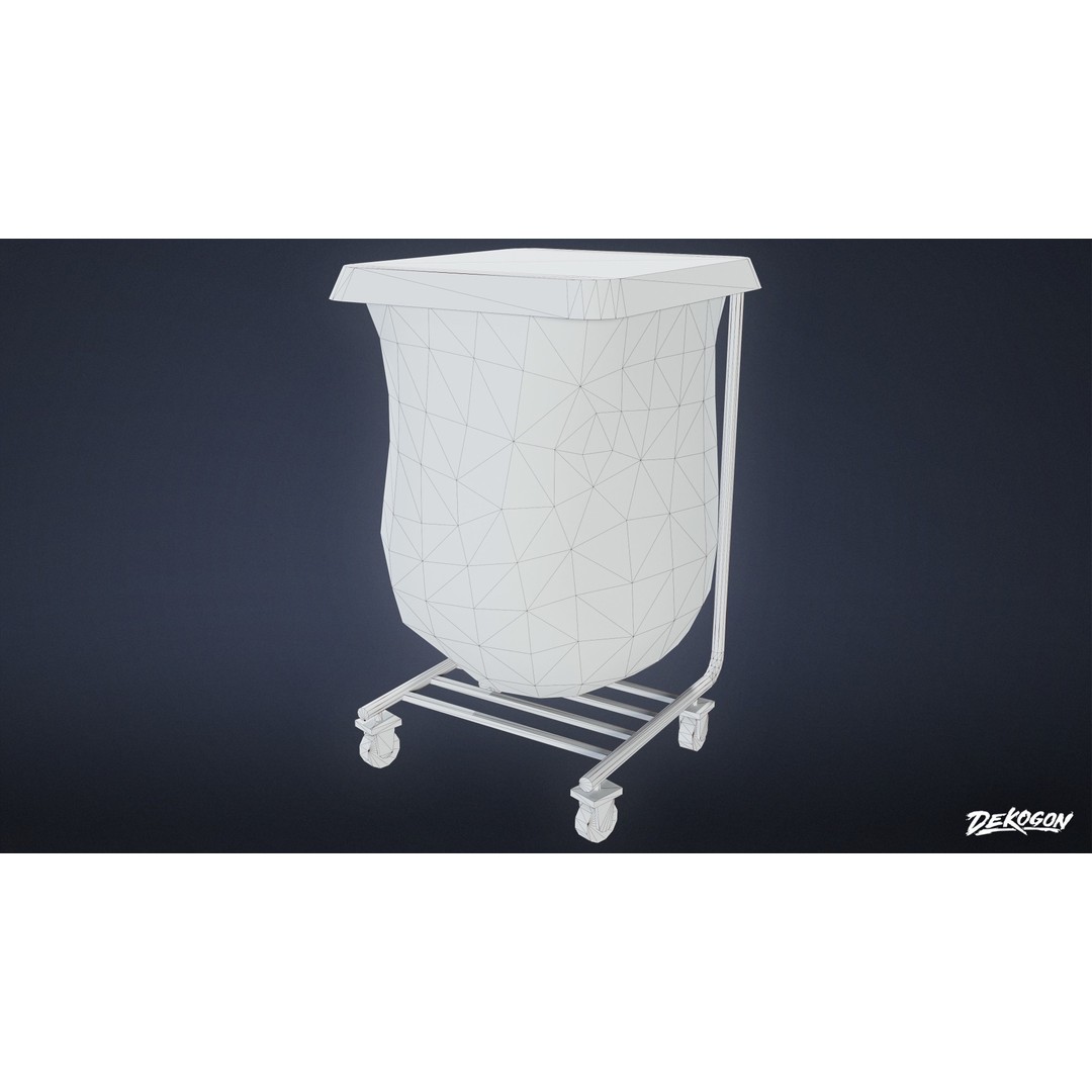 Hospital Disposal Stand 3D Model – Low Poly Game Asset, FBX - View 9