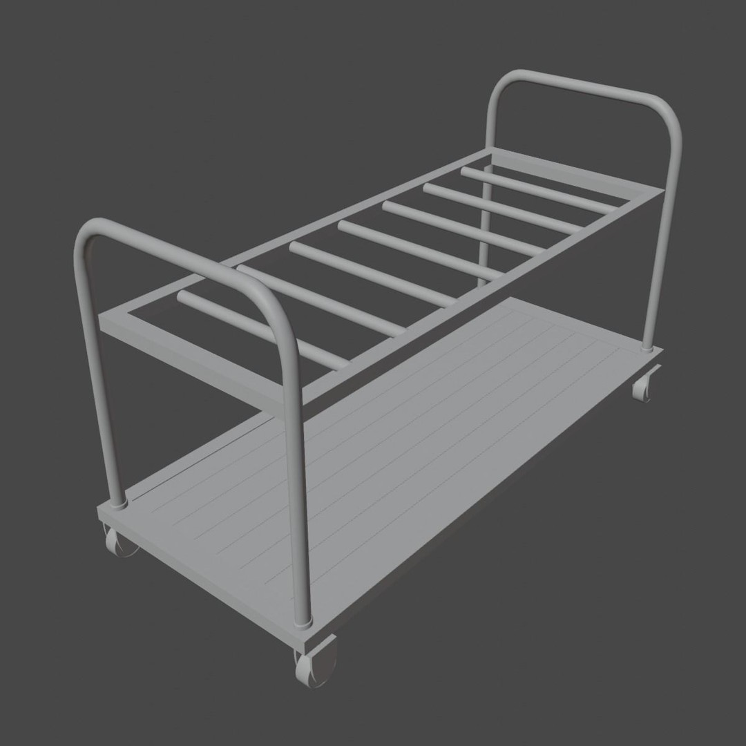 Steel Cart 3D Model – Low Poly Game Ready Asset, FBX, Blender - View 12