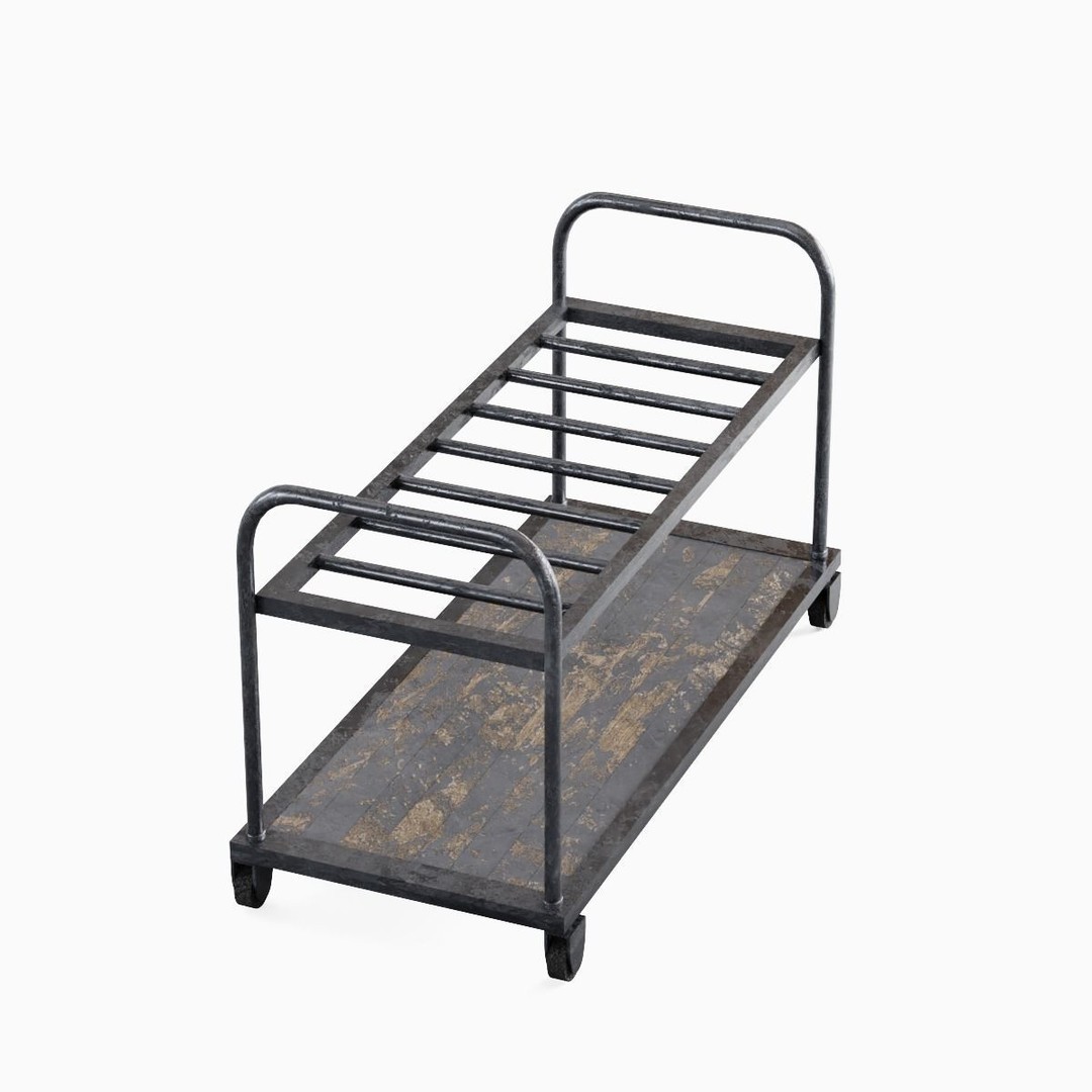 Steel Cart 3D Model – Low Poly Game Ready Asset, FBX, Blender - View 6