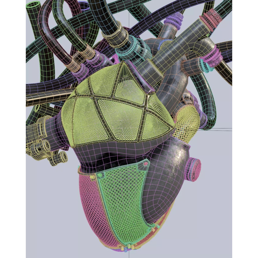 Mechanical Heart 3D Model – High-Quality Sci-Fi Asset, FBX