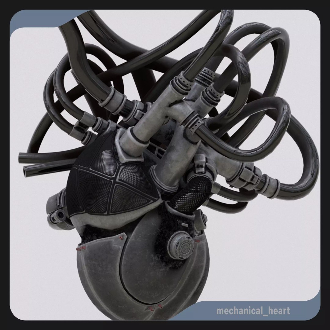 Mechanical Heart 3D Model – High-Quality Sci-Fi Asset, FBX - View 2