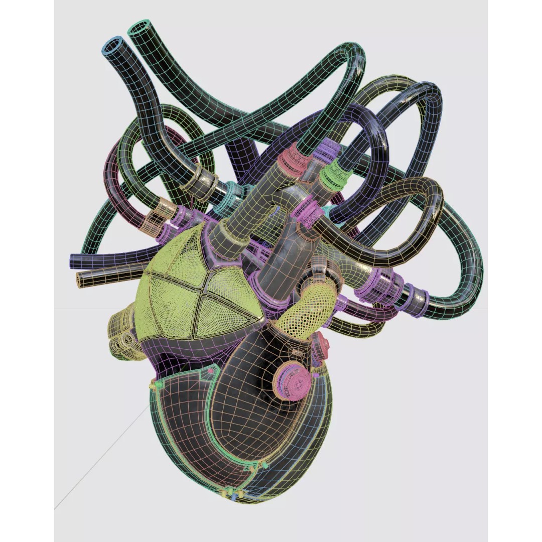 Mechanical Heart 3D Model – High-Quality Sci-Fi Asset, FBX - View 4