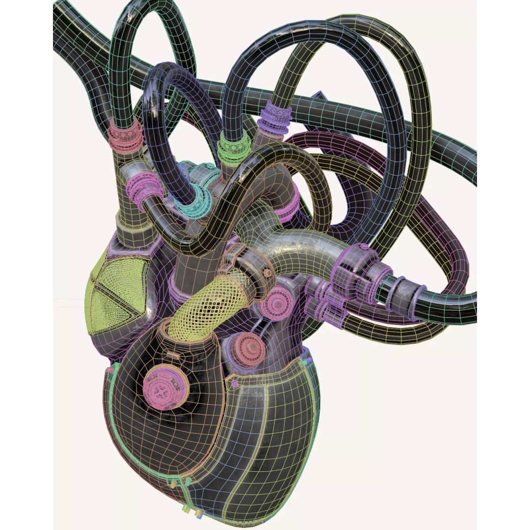 Mechanical Heart 3D Model – High-Quality Sci-Fi Asset, FBX - View 6