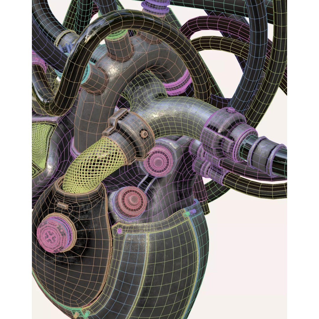 Mechanical Heart 3D Model – High-Quality Sci-Fi Asset, FBX - View 8
