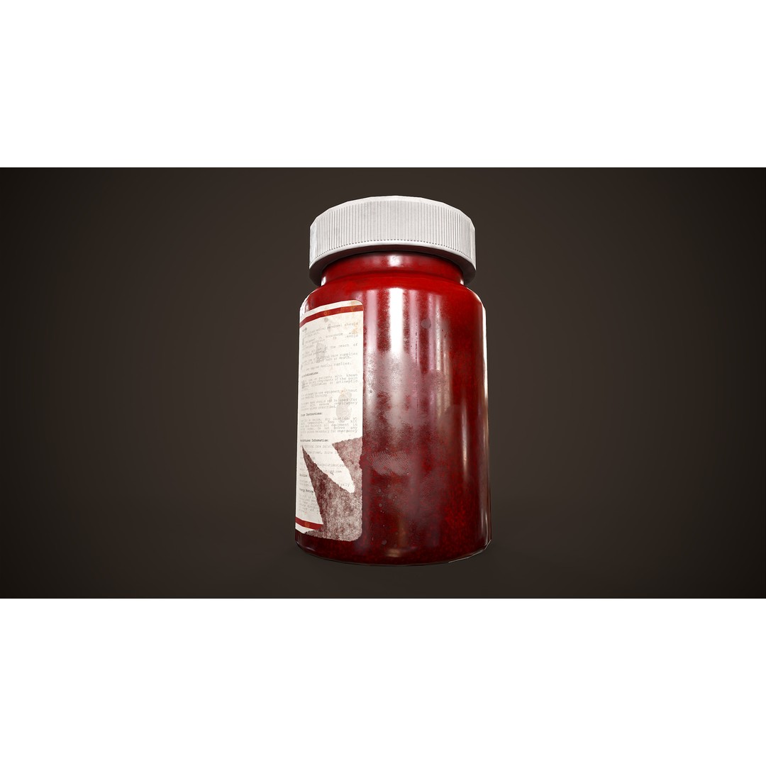 Health Restoration 3D Model – Low Poly Medical Bottles, FBX, OBJ - View 10