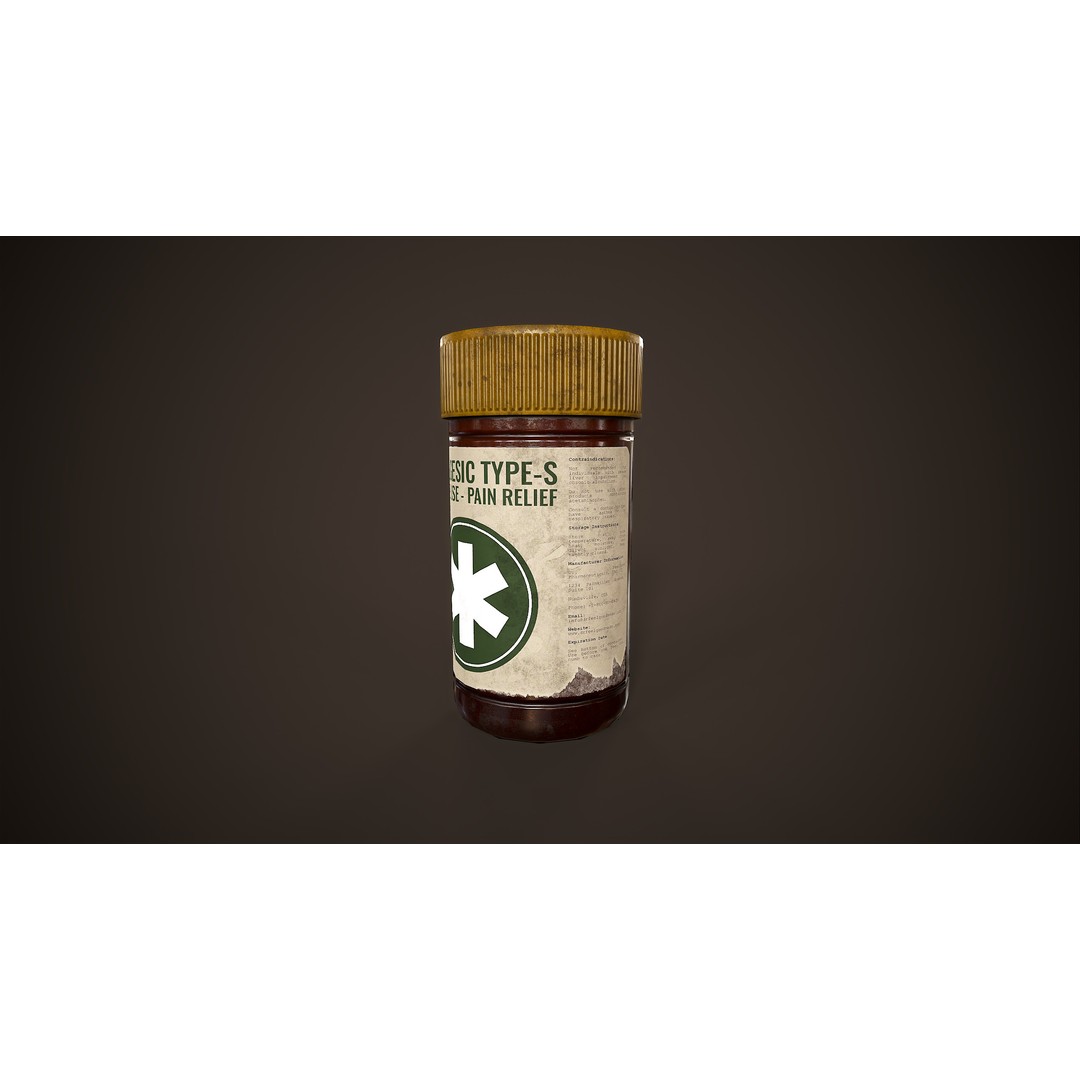 Health Restoration 3D Model – Low Poly Medical Bottles, FBX, OBJ - View 3