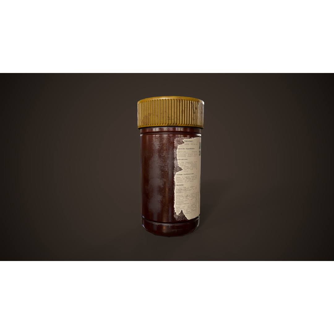 Health Restoration 3D Model – Low Poly Medical Bottles, FBX, OBJ - View 4