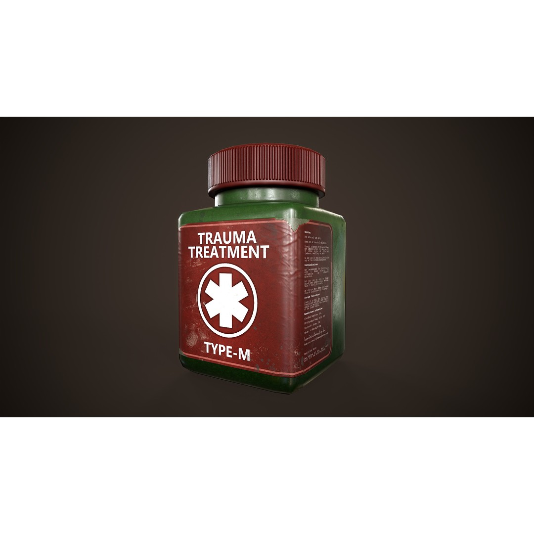 Health Restoration 3D Model – Low Poly Medical Bottles, FBX, OBJ - View 5