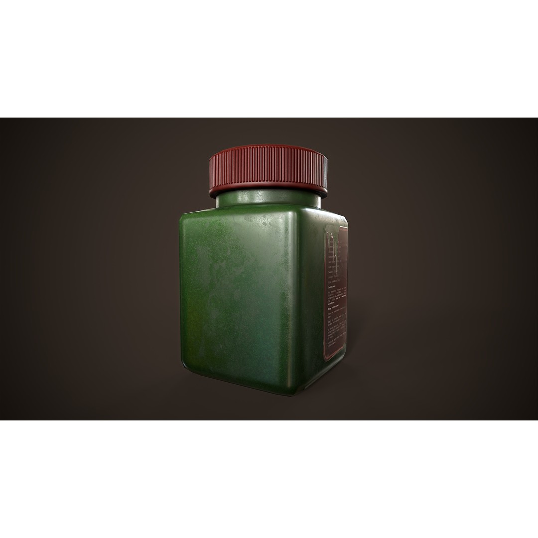 Health Restoration 3D Model – Low Poly Medical Bottles, FBX, OBJ - View 7