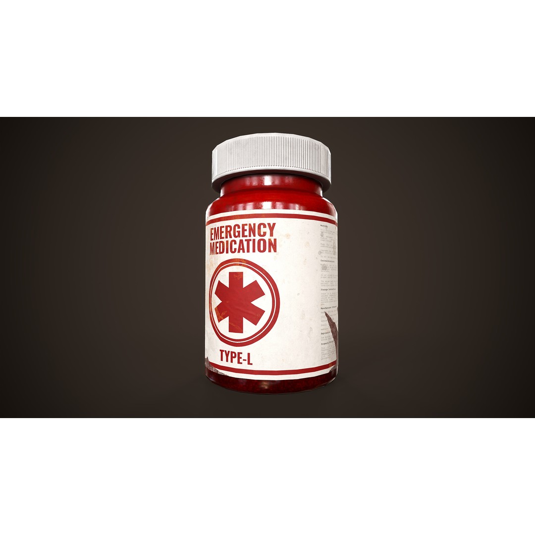 Health Restoration 3D Model – Low Poly Medical Bottles, FBX, OBJ - View 8