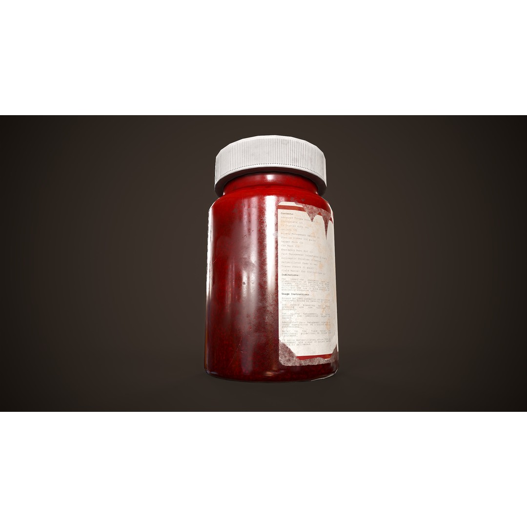 Health Restoration 3D Model – Low Poly Medical Bottles, FBX, OBJ - View 9