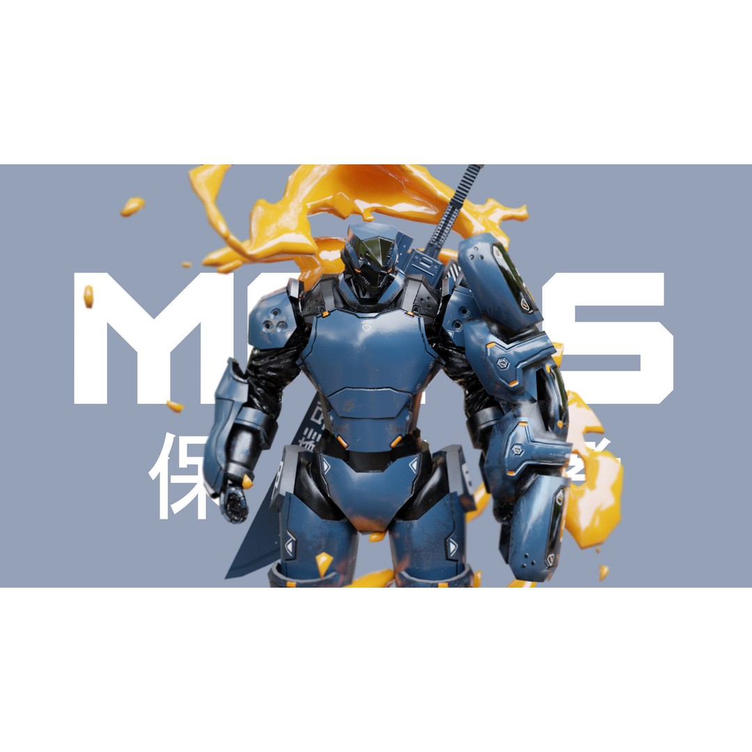 Low Poly Robot 3D Model – Sci-Fi Character, Rigged, PBR, FBX