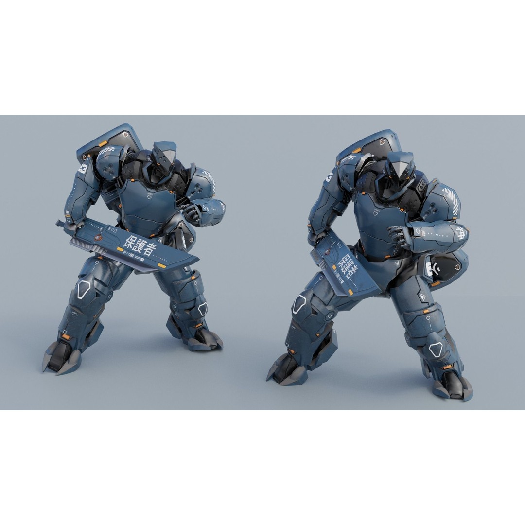 Low Poly Robot 3D Model – Sci-Fi Character, Rigged, PBR, FBX - View 15