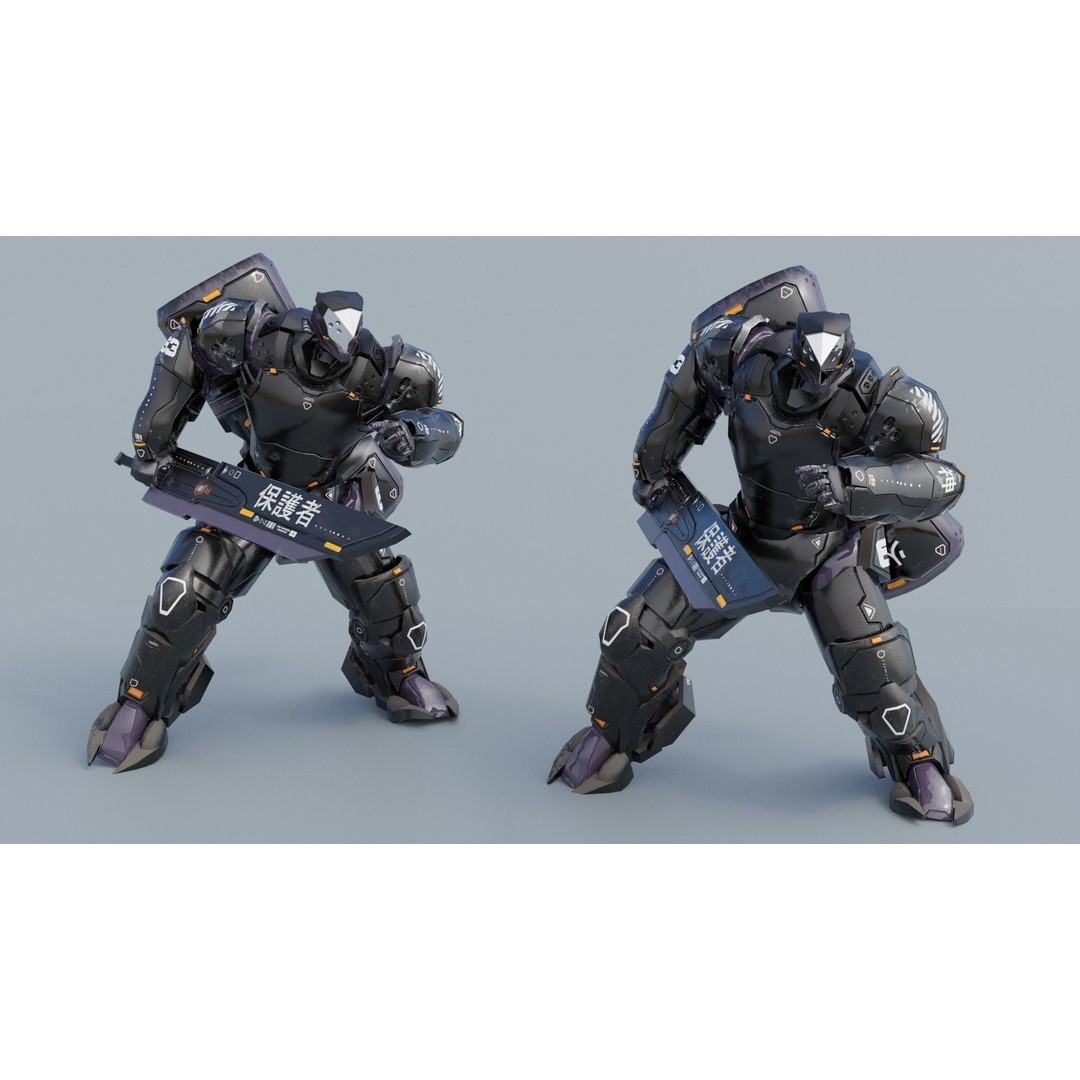 Low Poly Robot 3D Model – Sci-Fi Character, Rigged, PBR, FBX - View 16