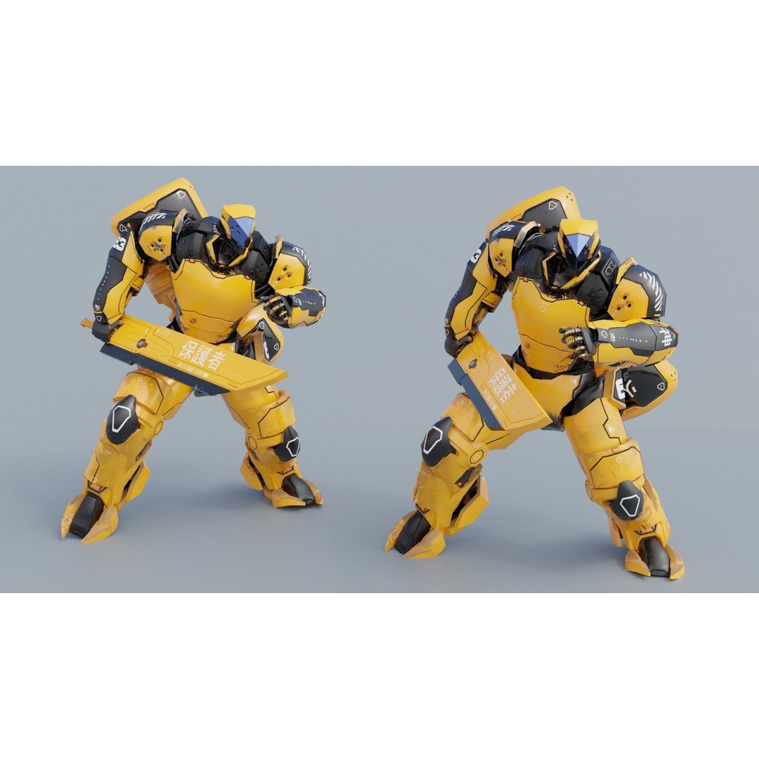 Low Poly Robot 3D Model – Sci-Fi Character, Rigged, PBR, FBX - View 17