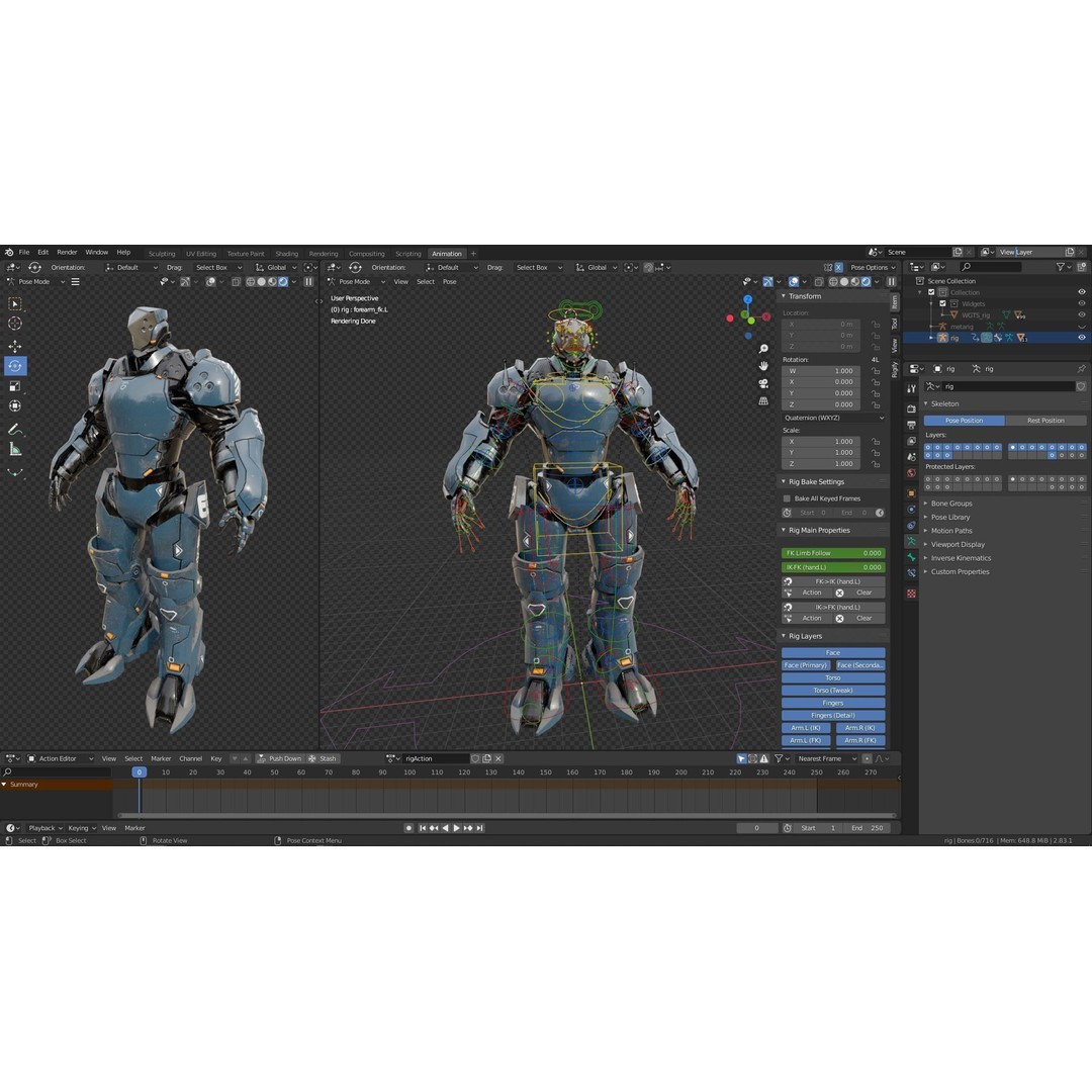Low Poly Robot 3D Model – Sci-Fi Character, Rigged, PBR, FBX - View 19