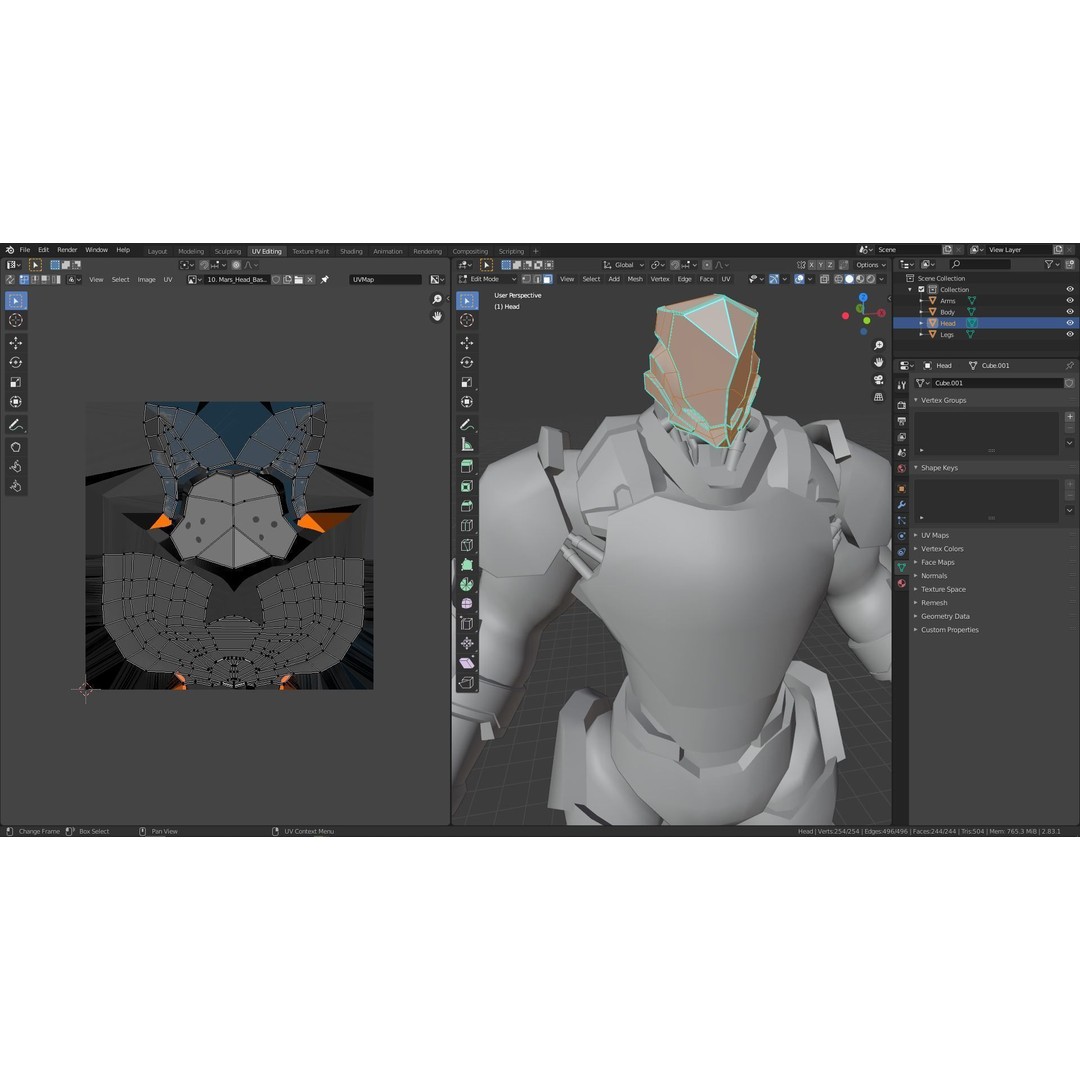 Low Poly Robot 3D Model – Sci-Fi Character, Rigged, PBR, FBX - View 20