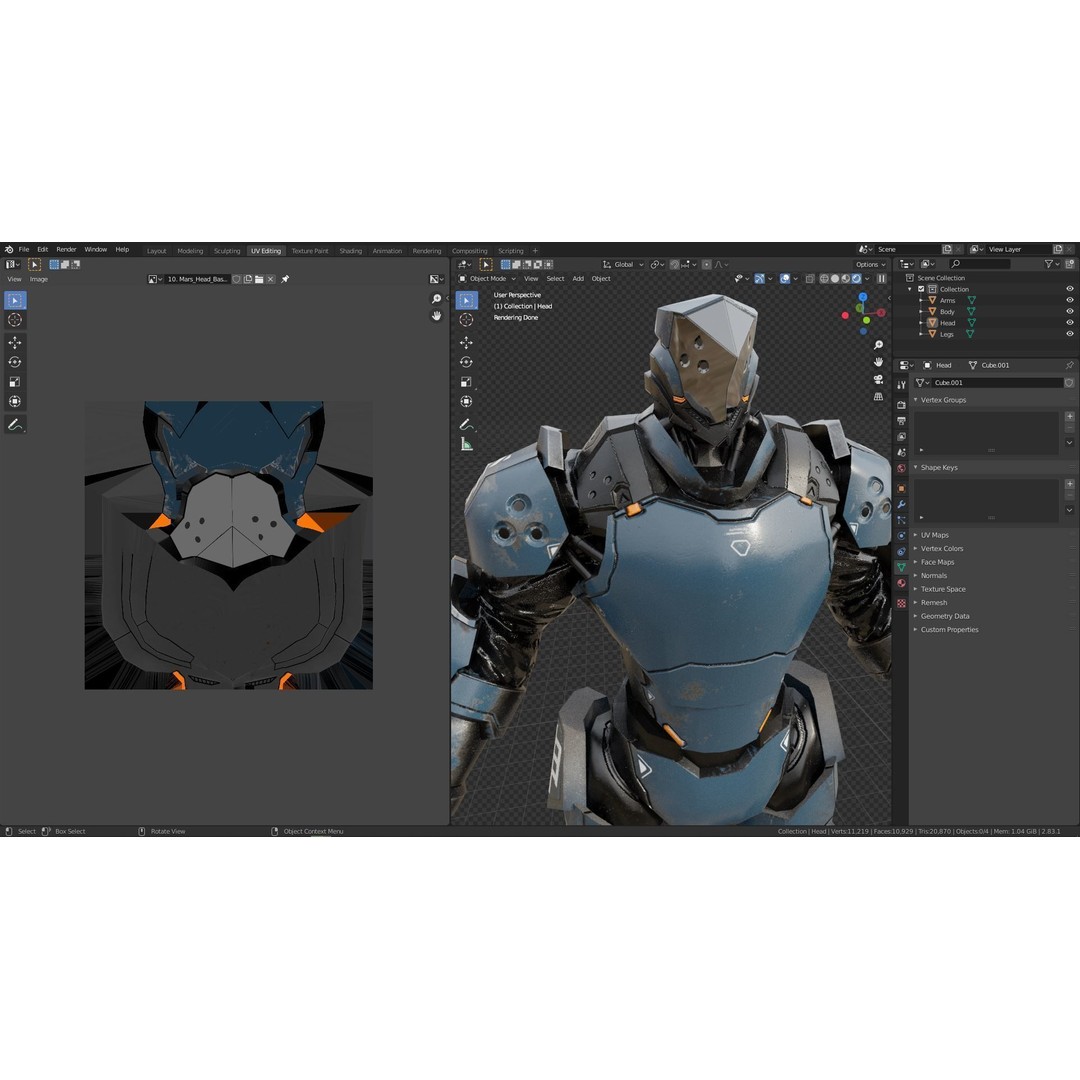 Low Poly Robot 3D Model – Sci-Fi Character, Rigged, PBR, FBX - View 21