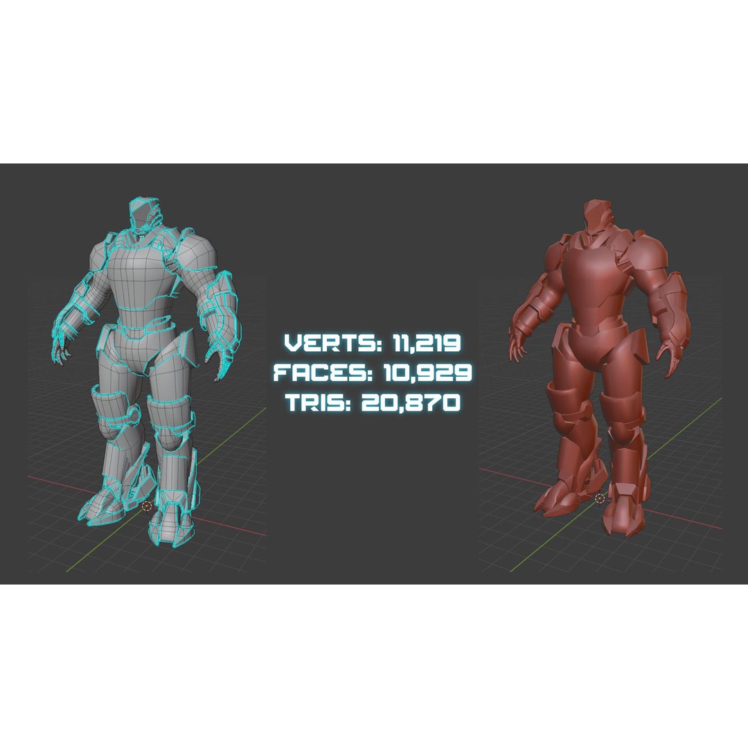 Low Poly Robot 3D Model – Sci-Fi Character, Rigged, PBR, FBX - View 7