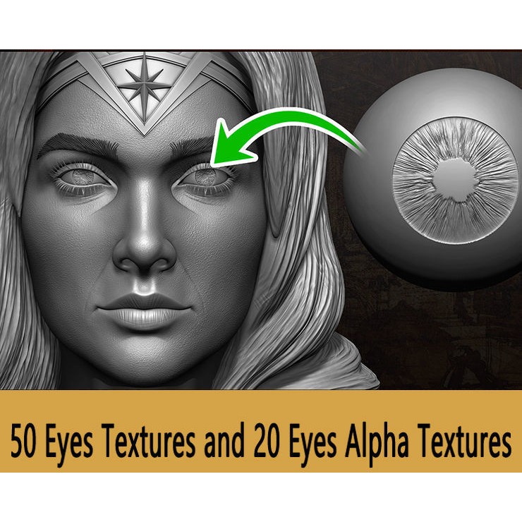 50 Eyes Textures 3D Model – Low Poly Alpha Textures Pack, JPEG - View 14
