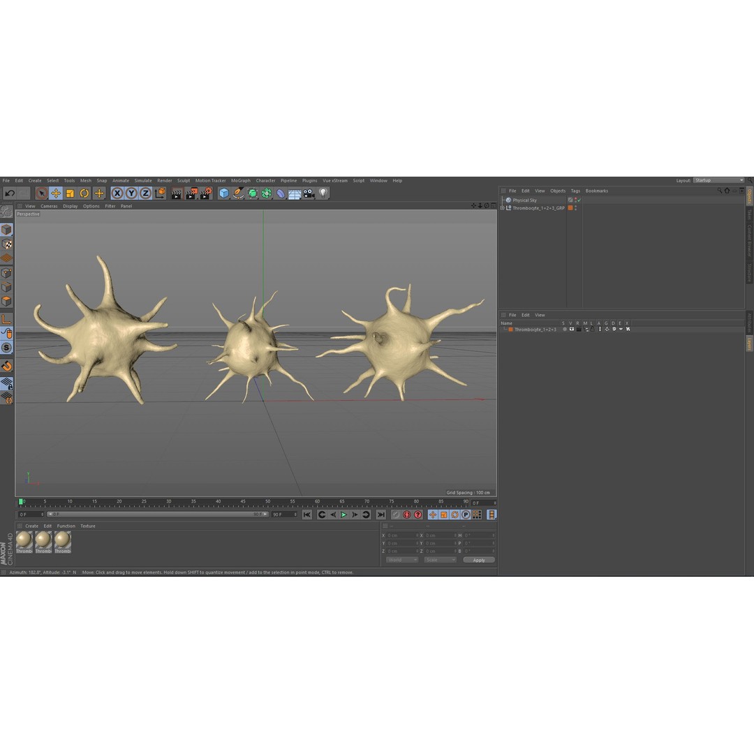 Platelet Thrombocyte Collection 3D Model – Low Poly PBR Asset, FBX, OBJ