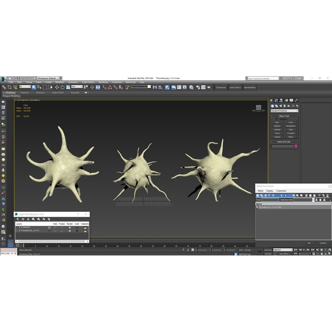 Platelet Thrombocyte Collection 3D Model – Low Poly PBR Asset, FBX, OBJ - View 29